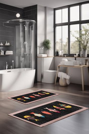Mijölnir Juego de Alfombrillas de Baño CT-5292 de 2 Piezas Multicolor